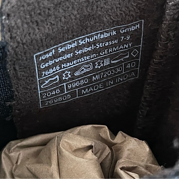 Josef Seibel Sienna 80 Black Leather Women's 9 Flat Ankle Boots Round Toe Riding - Picture 4 of 11